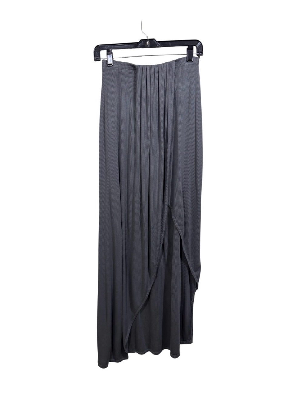Go Couture Charcoal Pleated Maxi Skirt